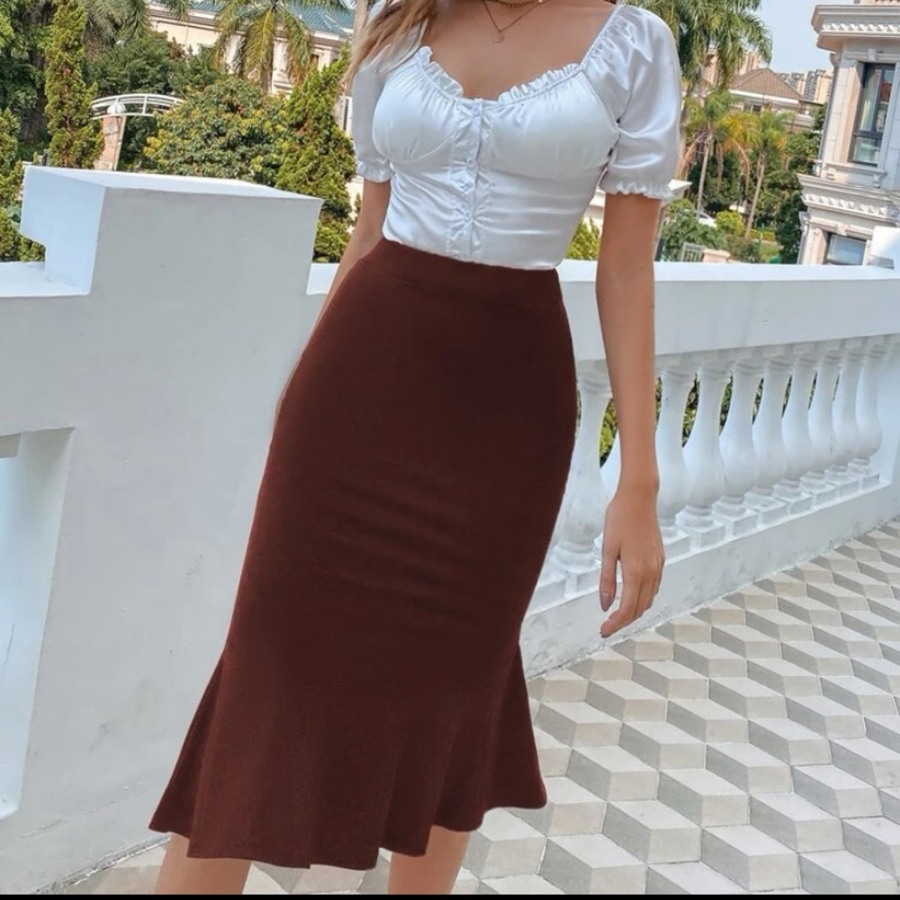 SHEIN solid mermaid skirt